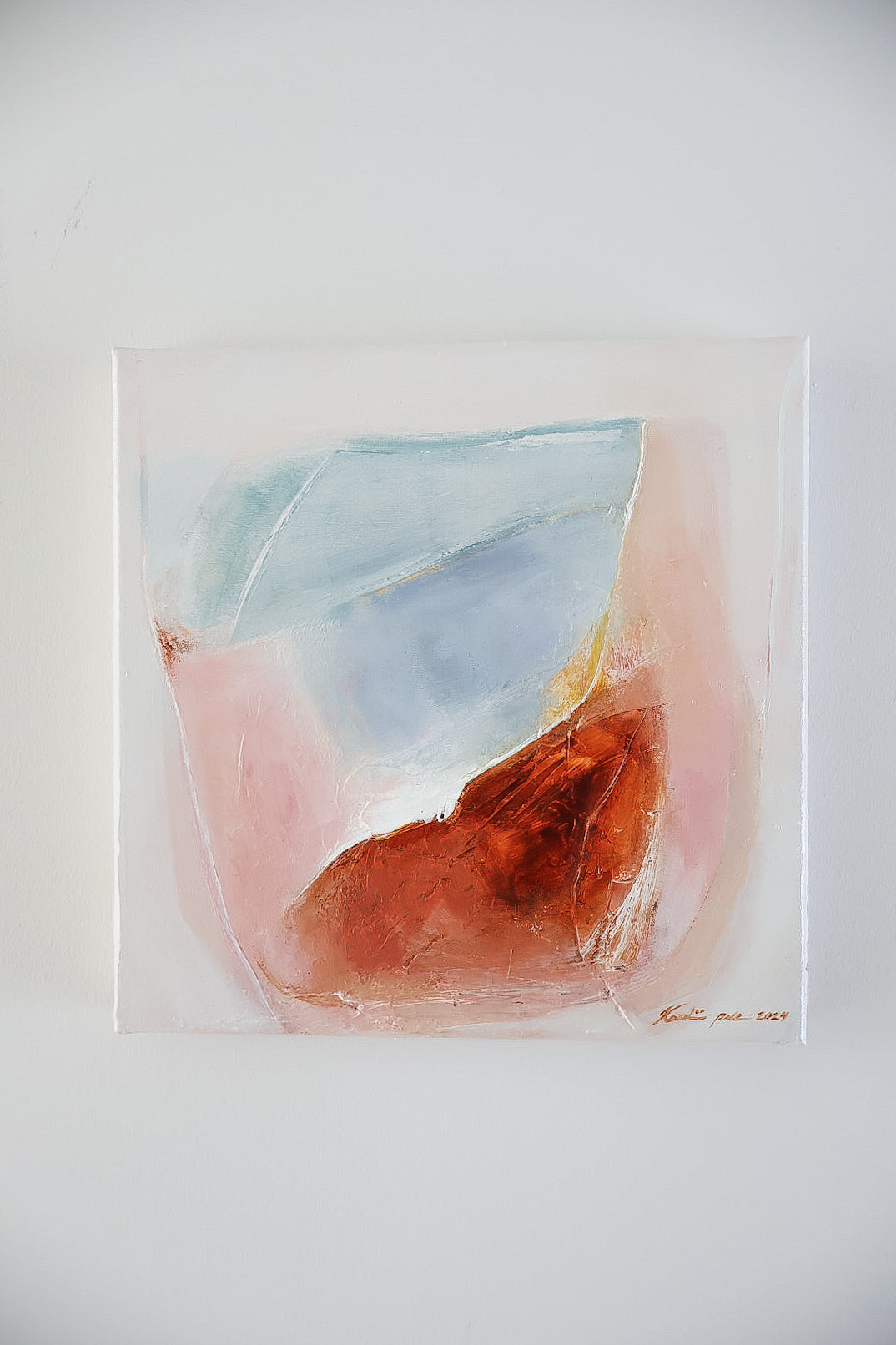 Kuin olisin tullut kotiin, 40 x 40 cm kankaalle