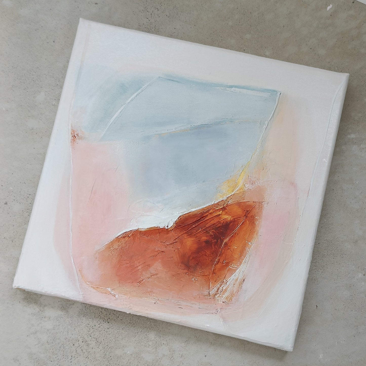 Kuin olisin tullut kotiin, 40 x 40 cm kankaalle