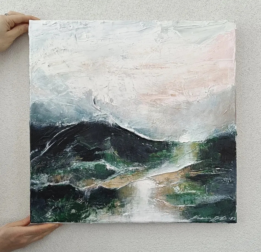 Green Valley, 60 x 60 cm kankaalle