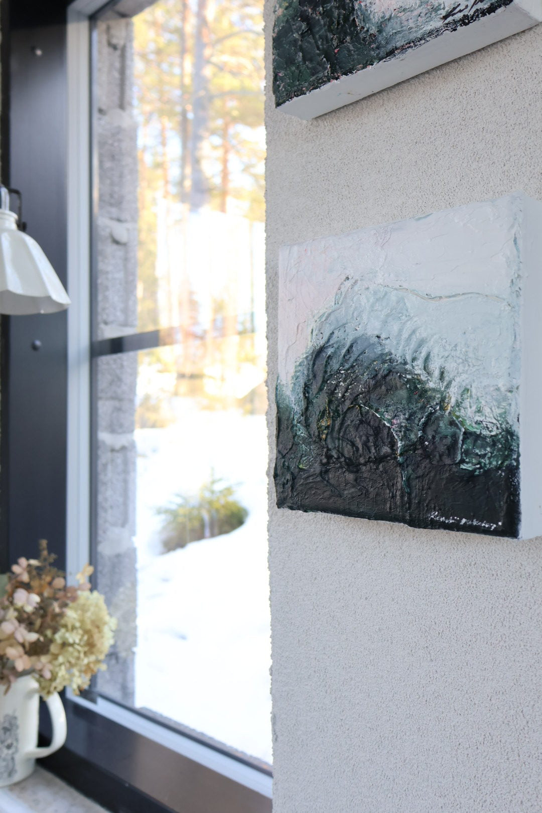 Pines in Spring, 20 x 20 cm on canvas