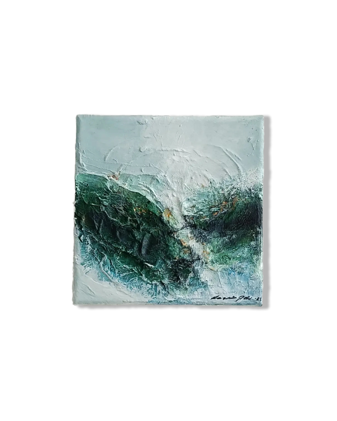 Waterlilies, 20 x 20 cm kankaalle